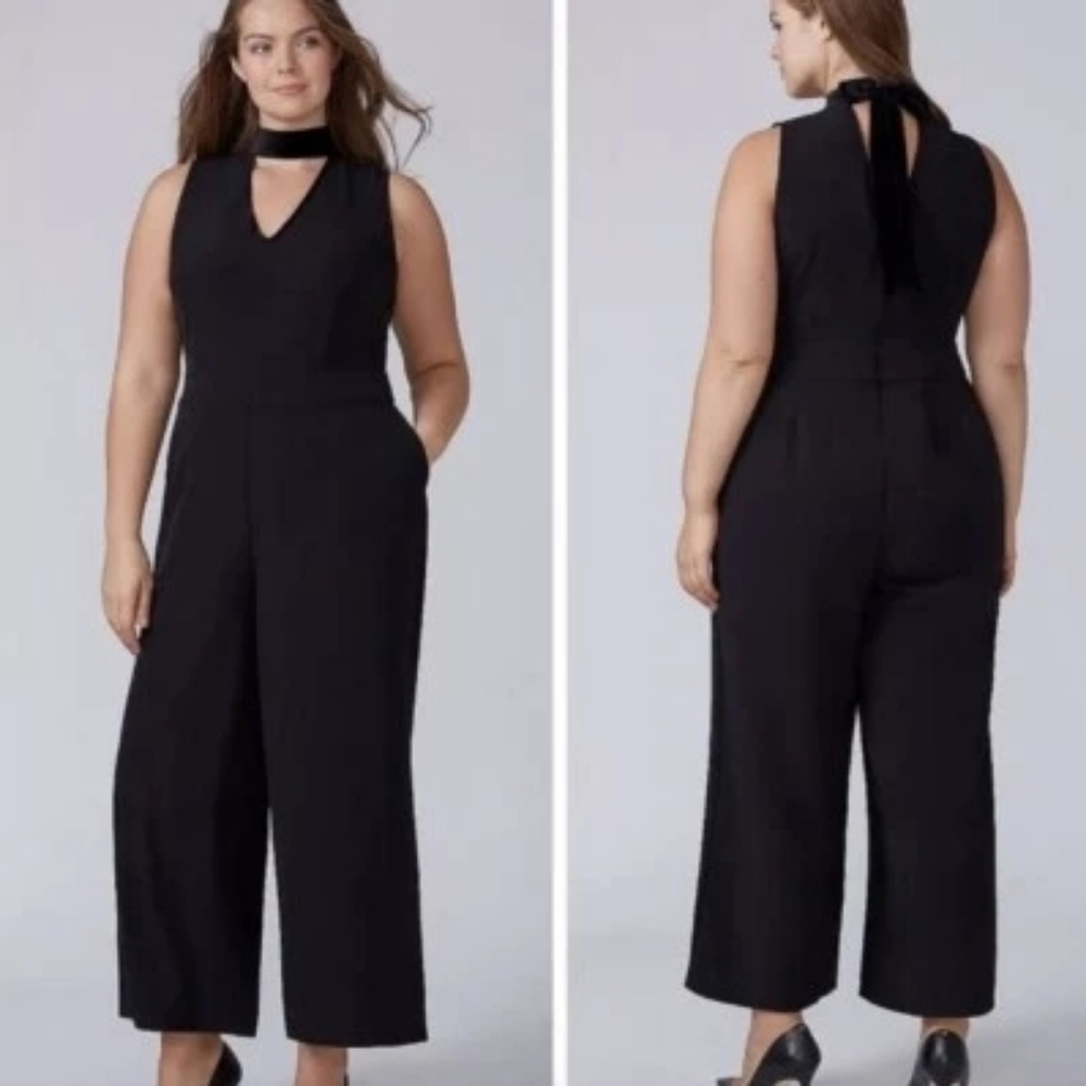 Lane Bryant Black Sleeveless Jumpsuit